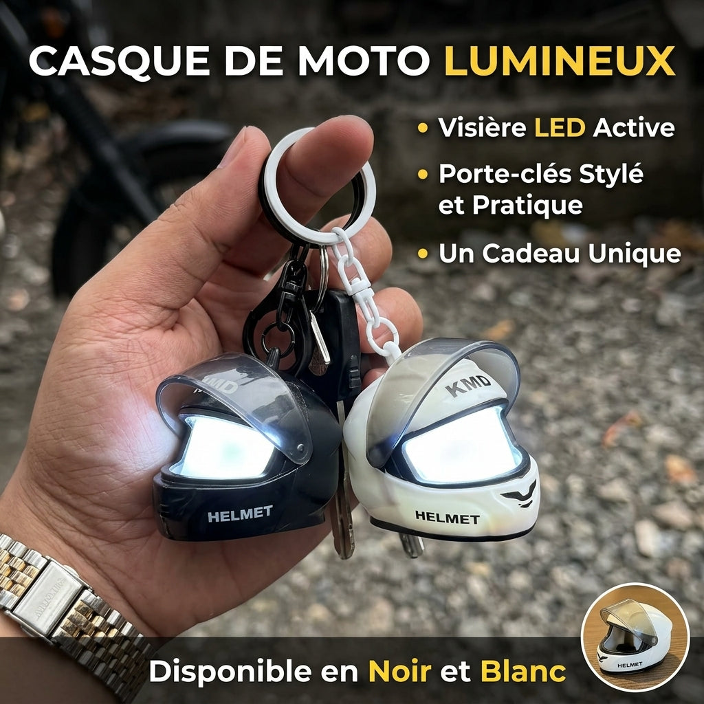 PORTE-CLÉS CASQUE DE MOTO LUMINEUX