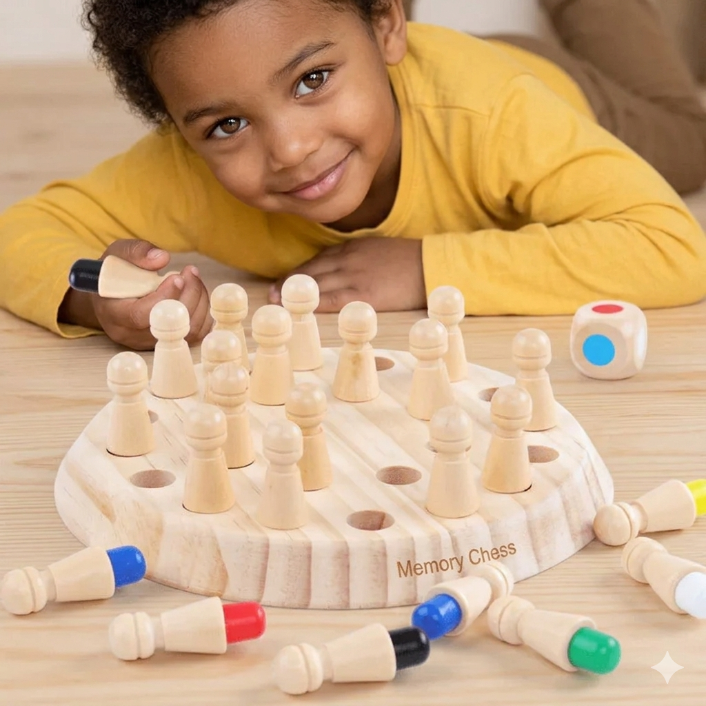 ✨Cadeaux pour enfants🎁Jeu d'échecs en bois Memory Match Stick