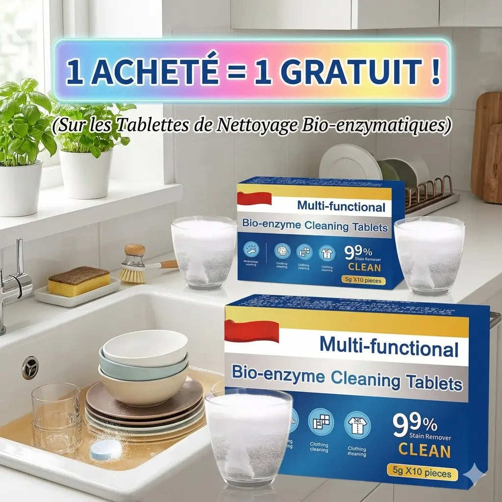 1 acheté = 1 gratuit ! Comprimés de nettoyage bio-enzymatiques — Puissance naturelle pour un ménage efficace 🌿✨
