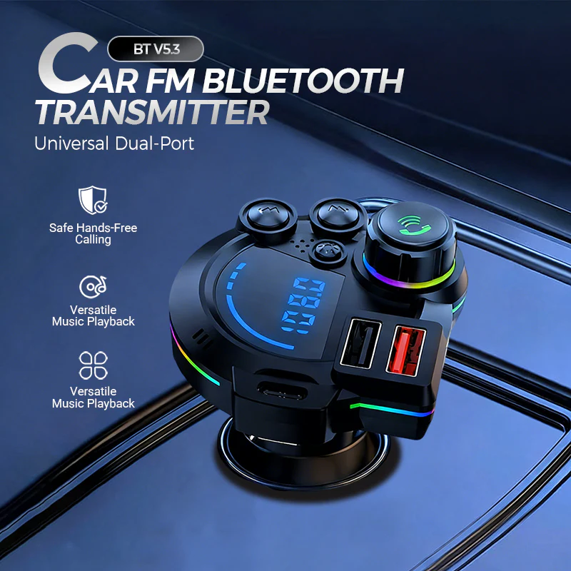 Transmetteur FM Bluetooth Double Port pour Voiture – Sans Fil, Charge Rapide & Son Haute Qualité 🔊